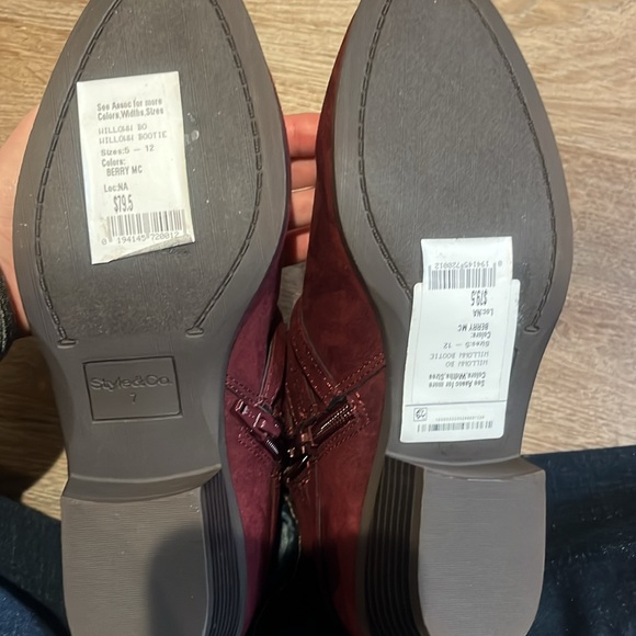 Women's Burgundy Ankle Boots size 7 - Picture 5 of 5
